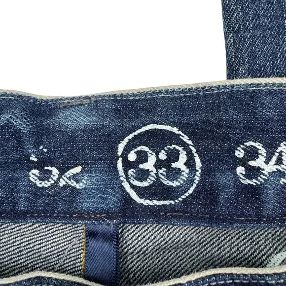 Earnest Sewn Fulton Selvedge Straight Leg Denim Jeans Made In USA Men's Size 33 - Picture 7 of 8